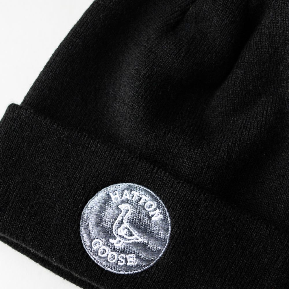 Kids Black Bobble Hat